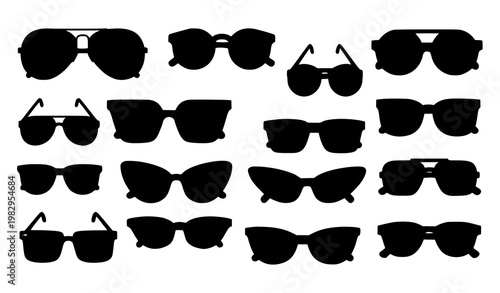 Sunglasses icon set mixed scale vector eyewear fashion modern collection