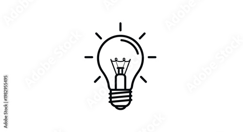 Simple light bulb icon, representing ideas, innovation, and creativity.