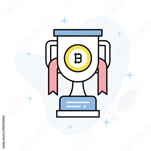 Ethereum Trophy Vector Fill outline Icons Eps 10 File