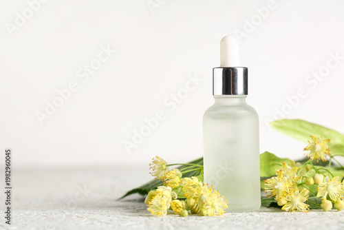 Bottle of essential oil and...