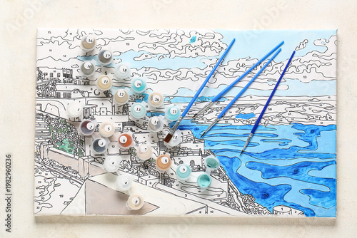 Painting by number kit on l...