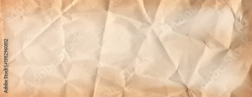 Paper carton old for craft texture vintage and crumpled background brown. Distressed post vector for card book kraft and parchment shape piece. Paper cardboard bg ancient for craft archive notebook.