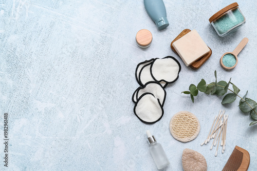 Cotton pads, cosmetics and ...