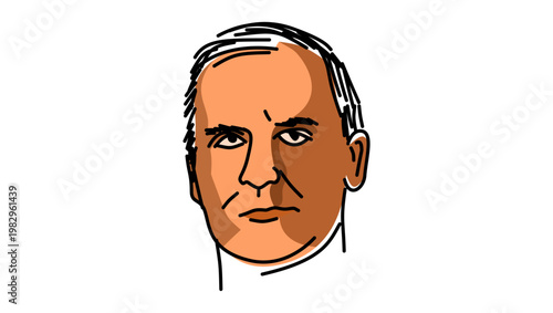William McKinley portrait, flat vector illustration