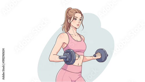 Woman lifting dumbbells in gym transparent background PNG