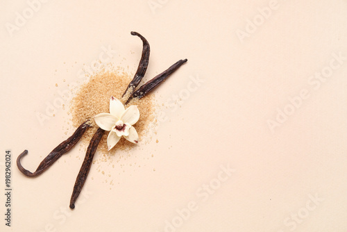 Vanilla sugar with pods and...