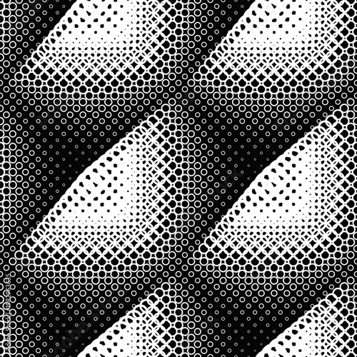 Seamless circle pattern background - abstract monochrome vector graphic with circles