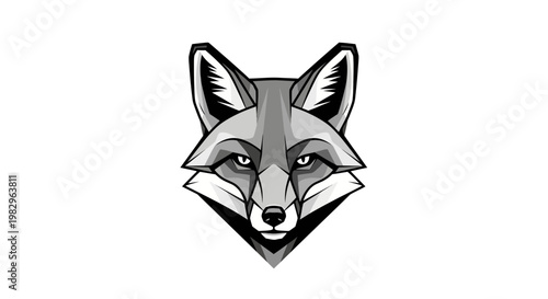 Stylized Geometric Fox Head Illustration.
