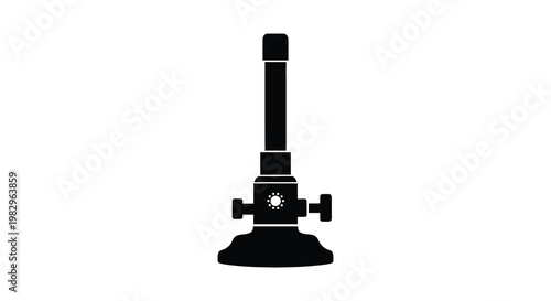 A stark black silhouette of a surveying instrument likely a theodolite silhouette