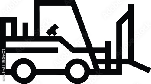 Industrial Forklift Truck Icon for Warehouse Logistics and Material Handling