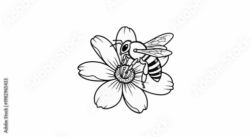 A bee collecting nectar from a flower