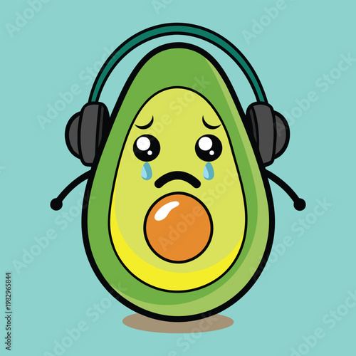 A happy cartoon Easter egg with a smiley face wearing headphones as a funny 3d vector illustration for a music blog