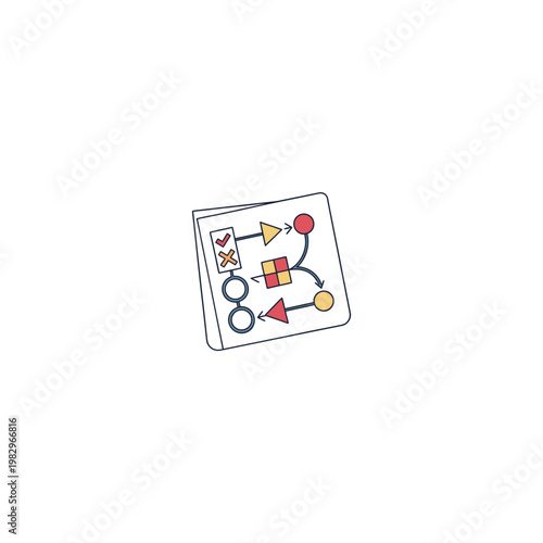 Automation-control-flow-icon-colored-shape-Vector Illustration.