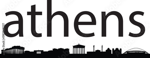 Athens city skyline prepared in vector