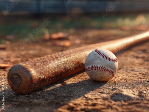 Vintage Baseball Equipment and Bat for Classic Sports Games