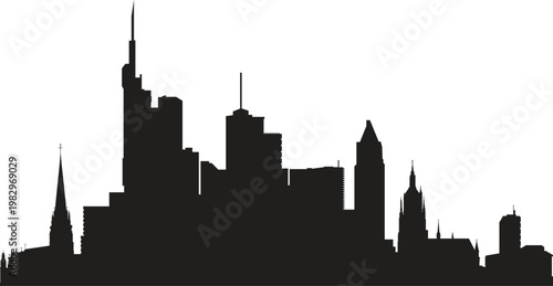 FRANKFURT city skyline prepared in vector
