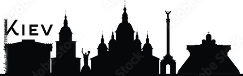 Kyiv city skyline prepared in vector