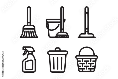 Bundle set collection black and white of barber shop tools and accessories