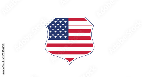 American shield with flag design.