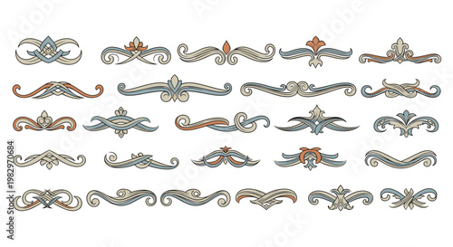 Set of ornamental vintage decorative scrolls and flourishes for design