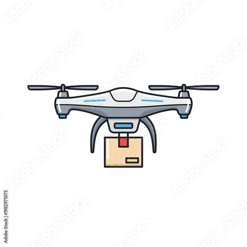 Drone carrying a package delivery.