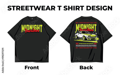 Car urban streetwear t shirt design