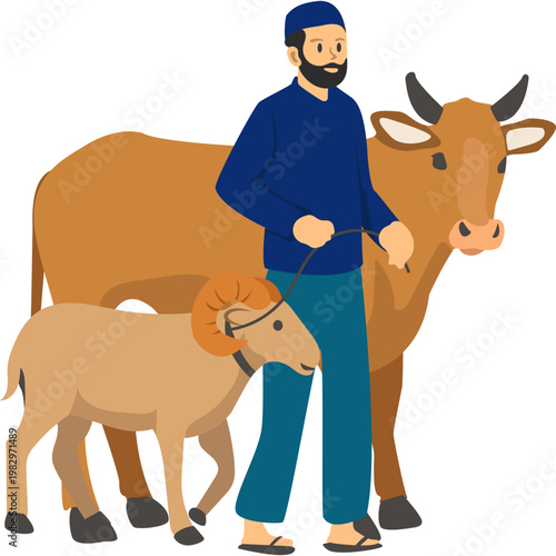 Eid al-Adha Celebration Illustration