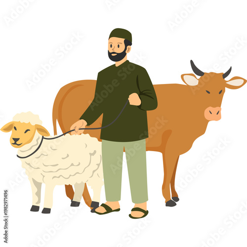 Eid al-Adha Celebration Illustration