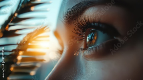 Woman s eye close up intricate detail of a human eye focusing on iris pupil and surrounding skin