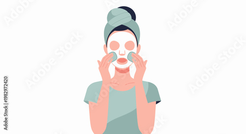Woman Applying Face Mask for Skincare Routine 4.