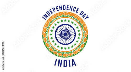 India Independence Day symbol logo design.
