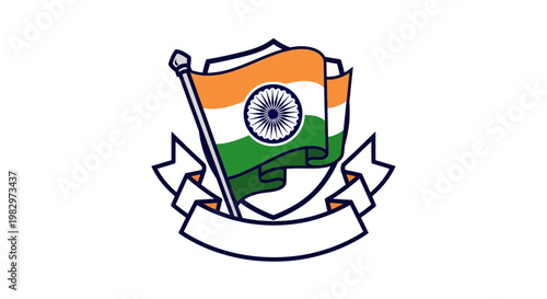 Foto Indian flag emblem symbol logo.