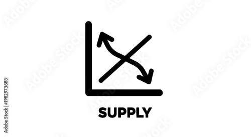 Vector illustration of supply icon, vector illustration of economic supply and demand graph on a transparent background
