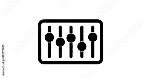 Vector illustration of equalizer icon, sound mixer control panel, audio settings adjustment, vector illustration on a transparent background