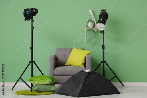 Interior of modern photo st...