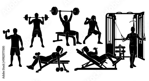 Gym Equipment Vector – Fitness Training Icon Set
