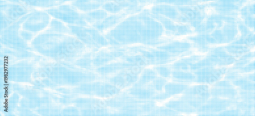 Blue and white water ripples light surface overlay background. 3d clear ocean surface pattern with reflection effect backdrop. Marble desaturated texture.