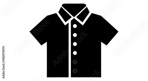 Vector illustration of black short sleeve shirt icon vector illustration on a transparent background