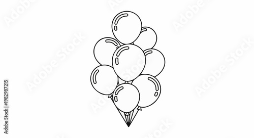 A cluster of round, inflated balloons tied together at the bottom