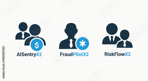 Business security and risk management icons with business security management protection technology corporate analysis prevention monetary transaction automation innovation interface