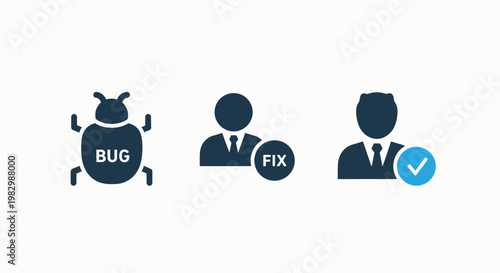 Bug fix verified user icons with verified business approval software development solution management workflow employee technology application assistance assurance