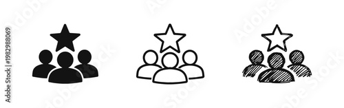 Star Talent Team Leader Icon Set for Business