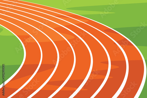 Running Track Outline Colorful Vibrant Simple Flat Vector