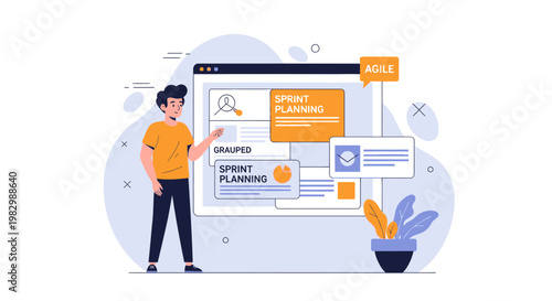 Agile Sprint Planning: Teamwork, Strategy, and Project Management Concept