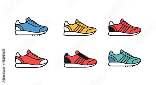 Marathon Shoes Line art vector abstract simple illustration