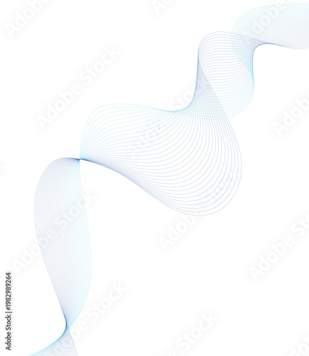 Abstract white wave, curved lines, fluid shapes, modern design element, vector ribbon