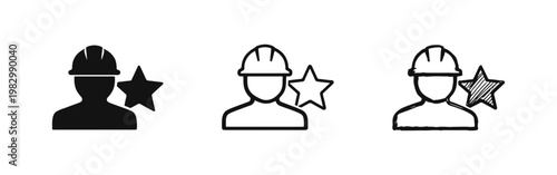Qualified Industrial Worker with Star Rating Icons