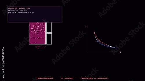 Wallpaper Mural Seamless looping 3D render of Thermodynamics designed for modern academic and technology-related backgrounds. Torontodigital.ca