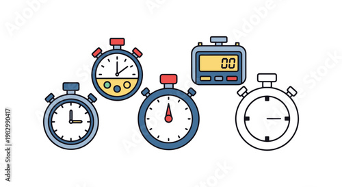Marathon Stopwatch Line art modern abstract simple shapes