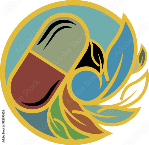 Vibrant jazz trumpet icon in circular music note design with retro colors